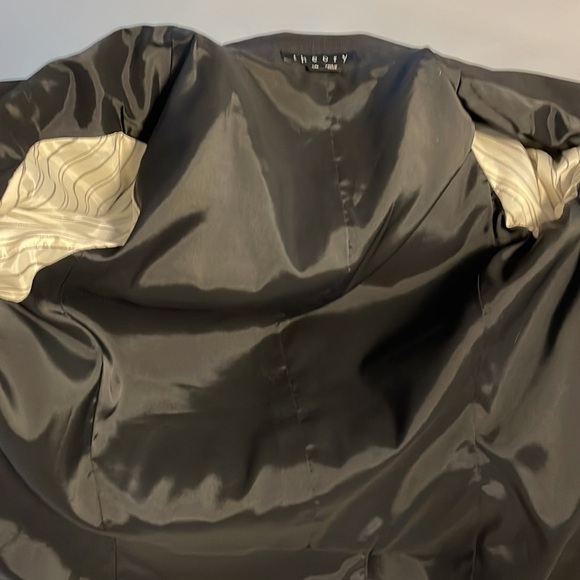 THEORY woman’s black blazer STRETCH WOOL Blend one button closure SMALL 10 (6-8) - Picture 15 of 16